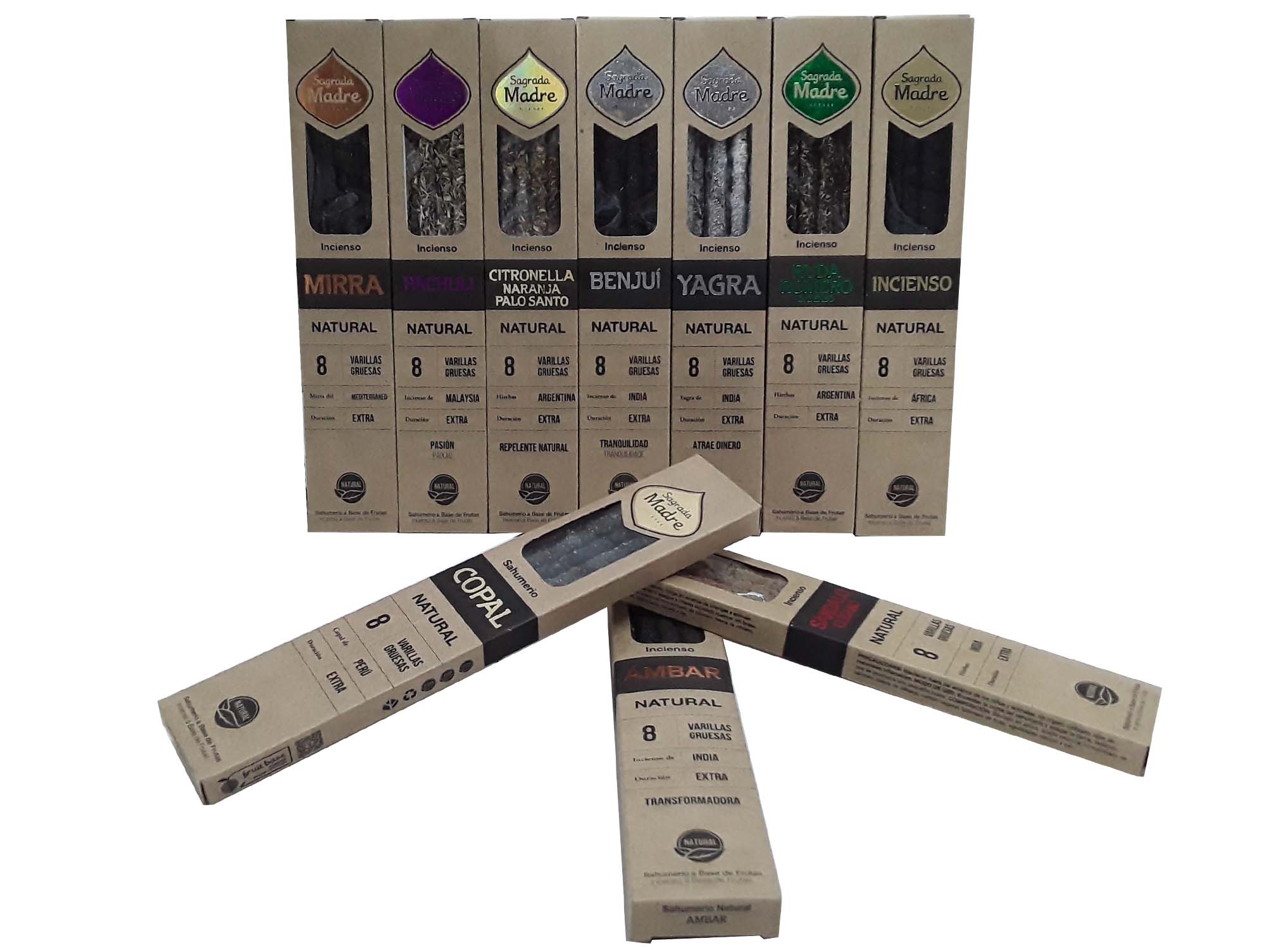 69840.jpg SAHUMERIOS LINEA NATURAL X8 UNID (AROMAS SURT.) - Image 1