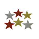 COLGANTE ESTRELLAS 4.5CMX6UNID. (ROJ/DOR/PLAT.)