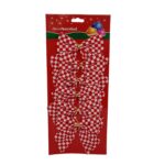 MOÑO 10CM BCO/ROJO CUADRILLE X6UNID.