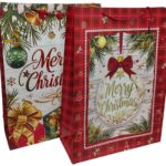 BOLSA CARTON NAVIDEÑA SURTIDA GDE 40X15X55CM