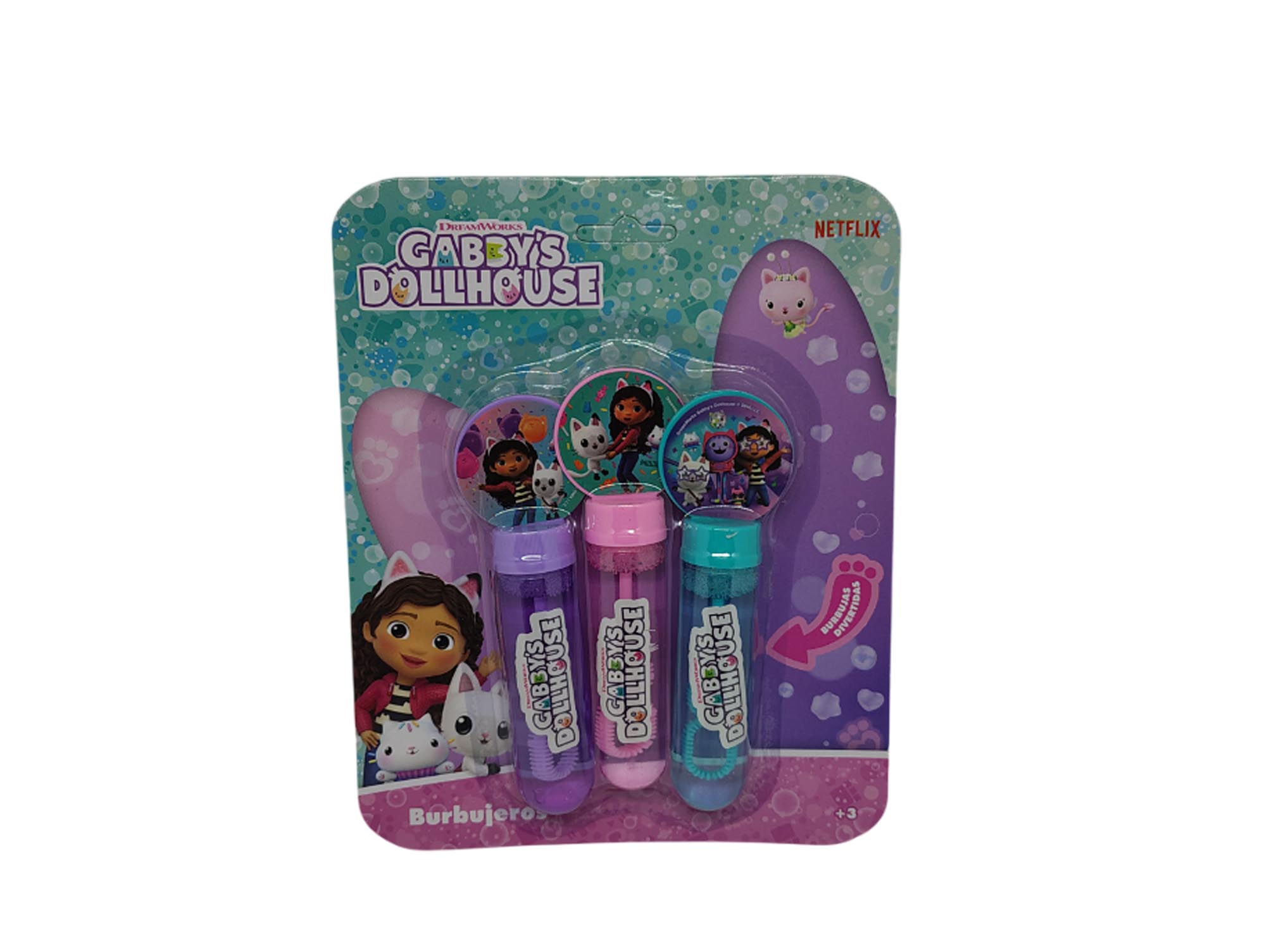 71311.jpg BURBUJERO GABBY Y LA CASA DE MUÑECAS X3 UNID. - Image 1