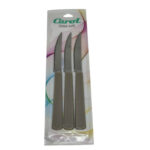 CUCHILLO M/PLAST. BEIGE E/BLISTER X3